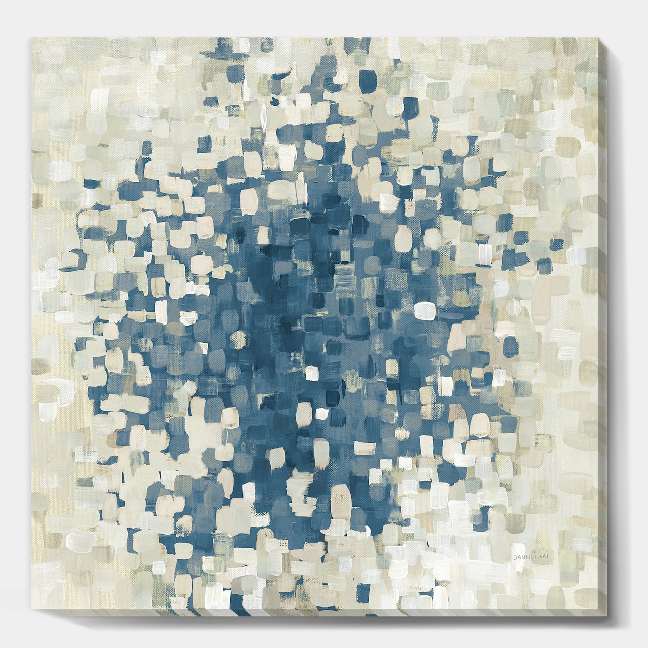 Designart - Geometric Blue Spots - Modern & Contemporary Canvas Artwork